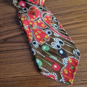 Vintage 70s Mod Flower Tie